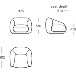 Wendelbo Montholon Loungestol Cuddle col. 06