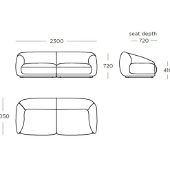 Wendelbo Montholon 2.5-Pers. Sofa Cuddle Col. 04