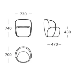 Wendelbo Ovata Loungestol Lille Cuddle Col. 02